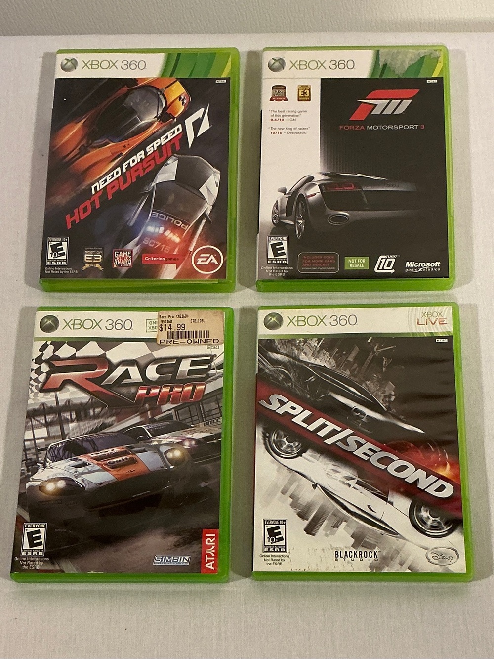 XBOX 360. 4 GAME BUNDLE. $10 CAR RACING GAMES